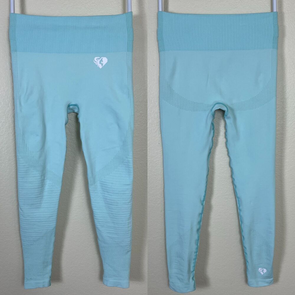Women's Best Size S Bleached Aqua Power Seamless Leggings Activewear Athletic